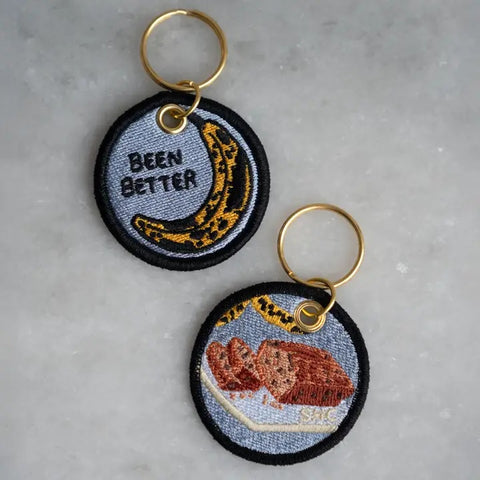 Been Better Banana Embroidered Keychain