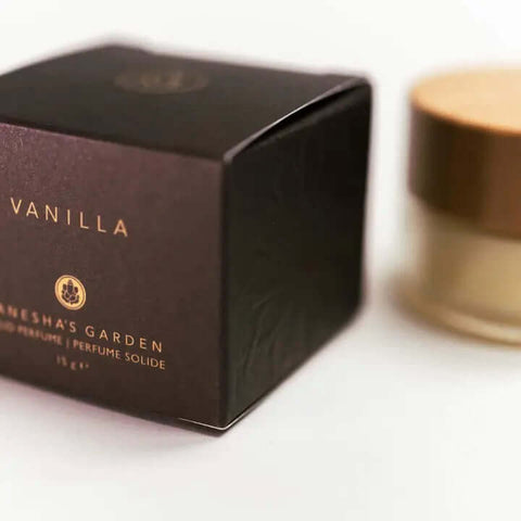 Ganesha's Garden Vanilla Solid Perfume in box