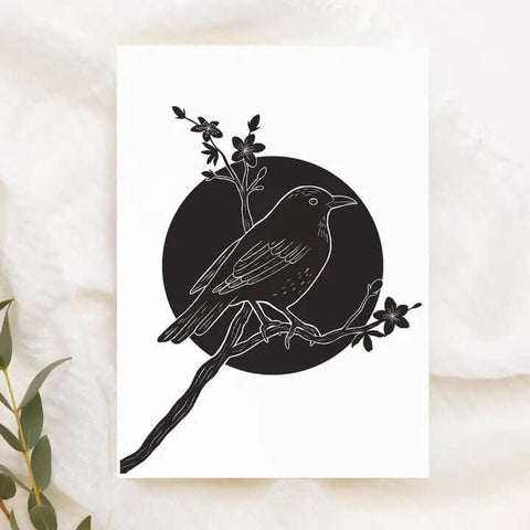 Black Bird Crow Greeting Card
