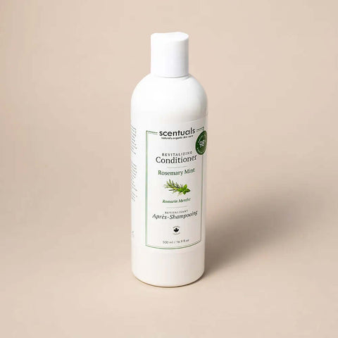 rosemary mint conditioner from scentuals in large 500ml white bottle