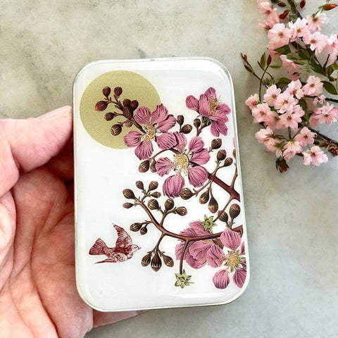 Cherry Blossom & Swallow Notions Tin