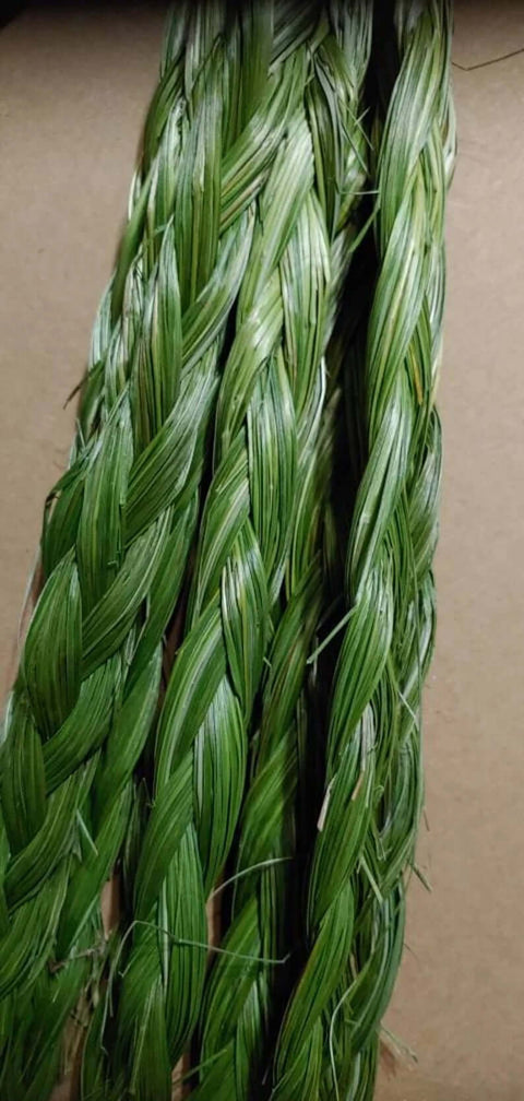 canadian hand braided indigenous sweetgrass