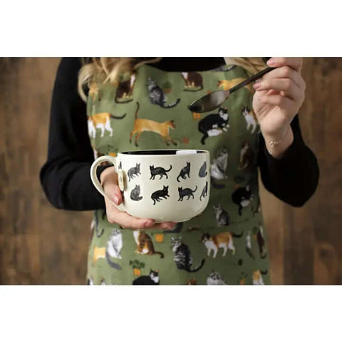 Cat Collective Large Latte Mug in use