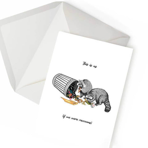 Raccoons in Trash Card