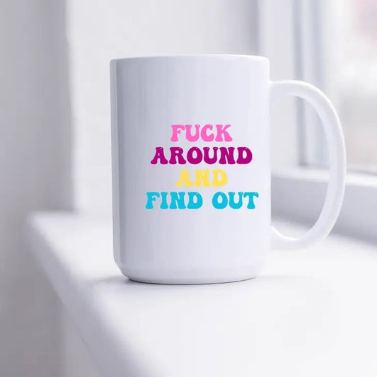 Peace, Love & Sarcasm - Find Out Mug