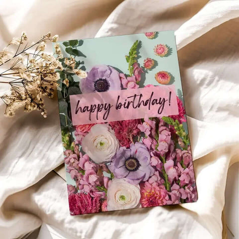 Happy Birthday Floral Photography Greeting Card