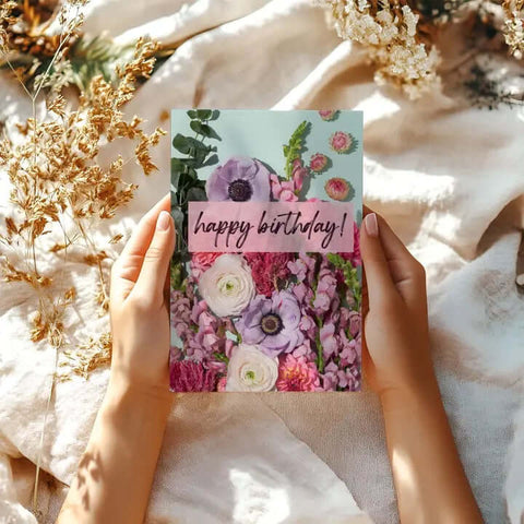 Happy Birthday Floral Photography Greeting Card