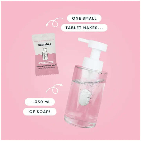 Warm Coconut Foaming Hand Soap Tablet with pump
