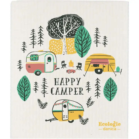 Happy Camper Swedish Dishcloth