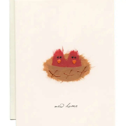 New Home" Birds in Nest Card