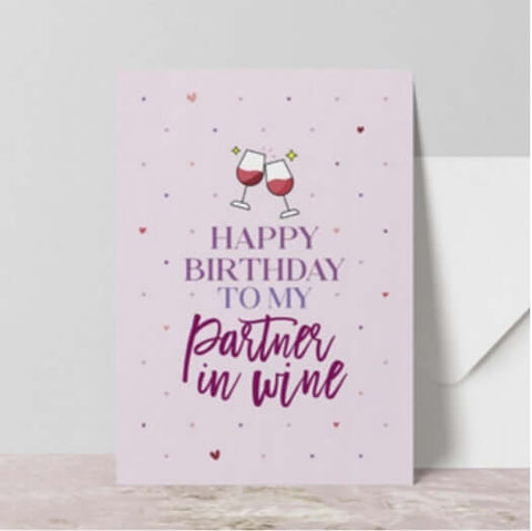 Partner in Wine Greeting Card