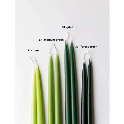 10" Pine Green Taper Candles