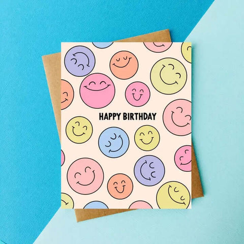Retro Smiles Happy Birthday Card