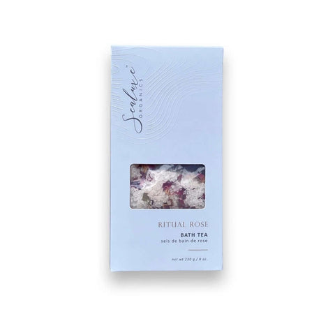 rose scented salt soak in box with muslin bag to fill up