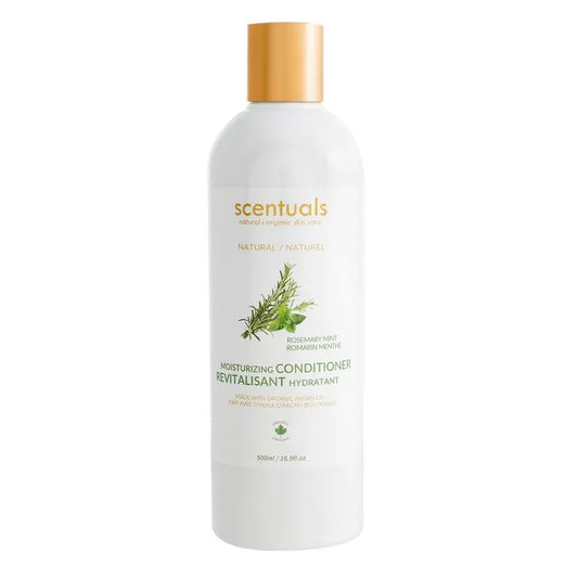 rosemary mint conditioner from scentuals in large 500ml white bottle