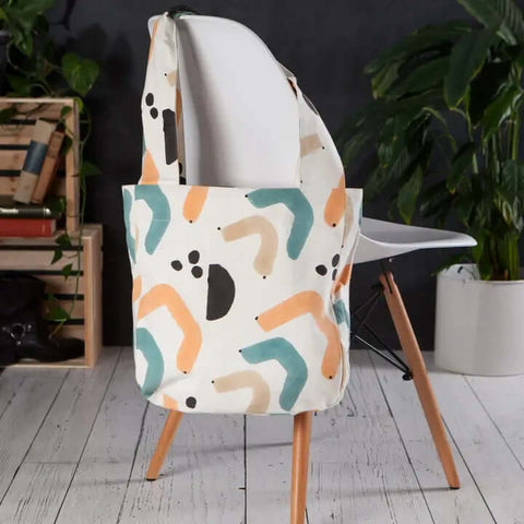 Echo Block Printed Cotton Tote Bag