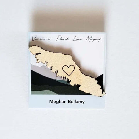 Vancouver Island Love Wood Magnet