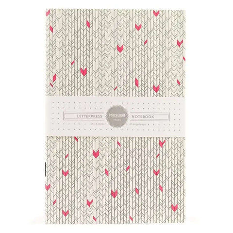 Porchlight Letterpress - Large Notebook (Chevron Pattern)