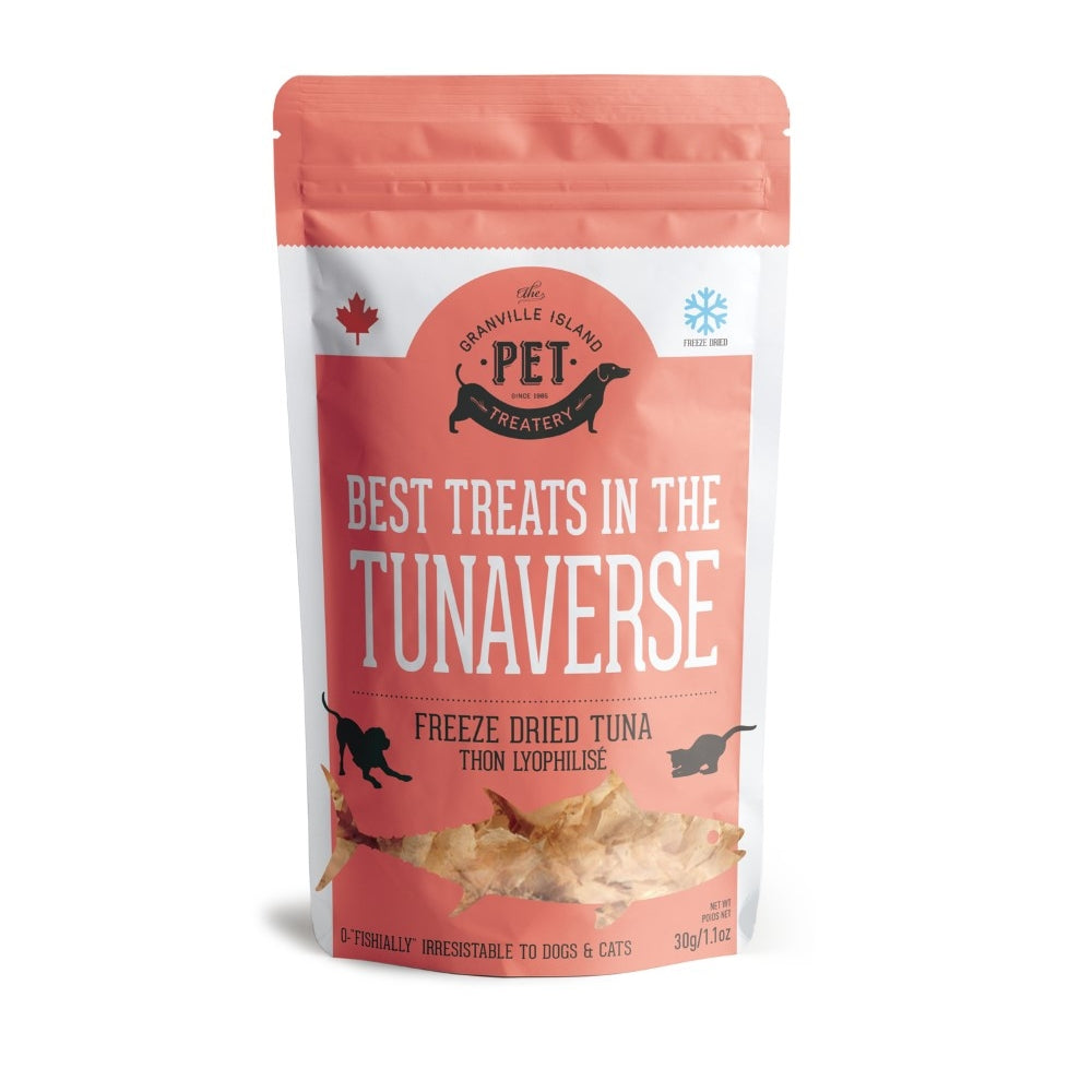 orange bag with tuna treats