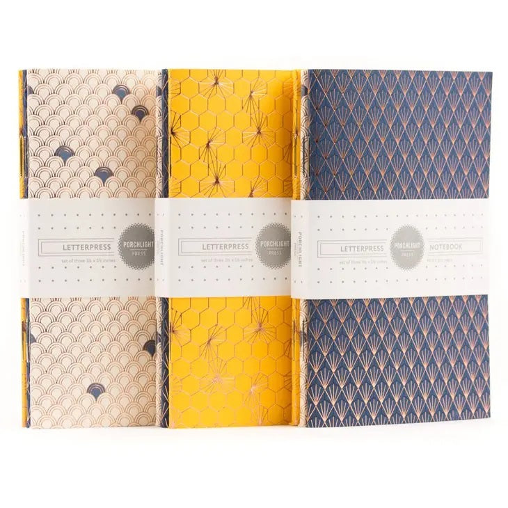 Porchlight Letterpress - Geometric Pocket Notebooks (Set of 3)