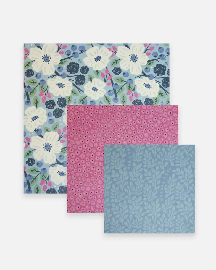 nature bee beeswax wraps in purple pattern