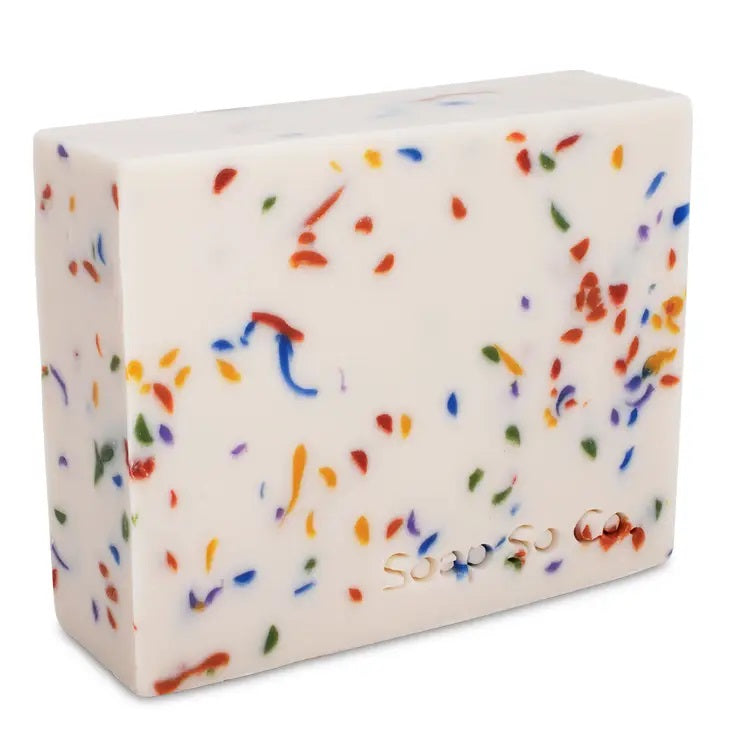 bar soap with confetti colouring from Soap So Co.