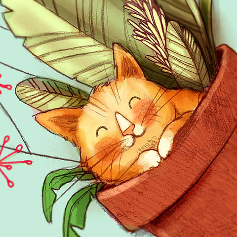 Hidden Cat Cactus Card