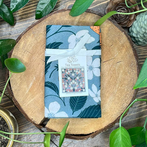 strawberry flower tea towel canada kourtni gunn art