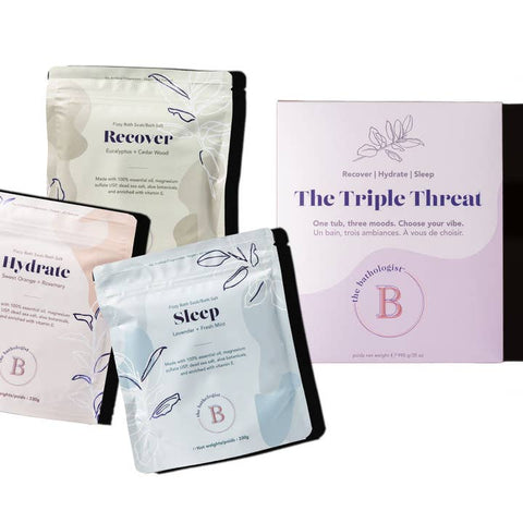 - The Bathologist three-piece bath soak box set