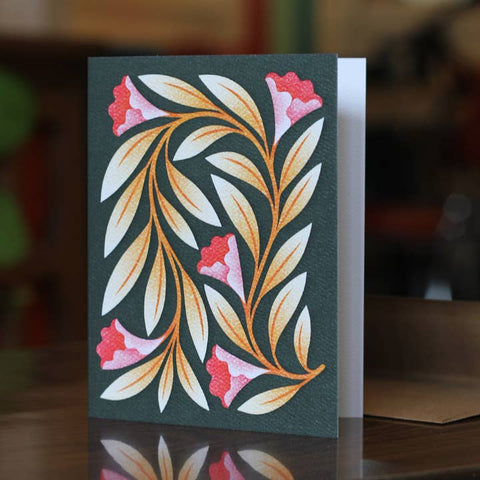 Floral Pink Flowers Greeting Card