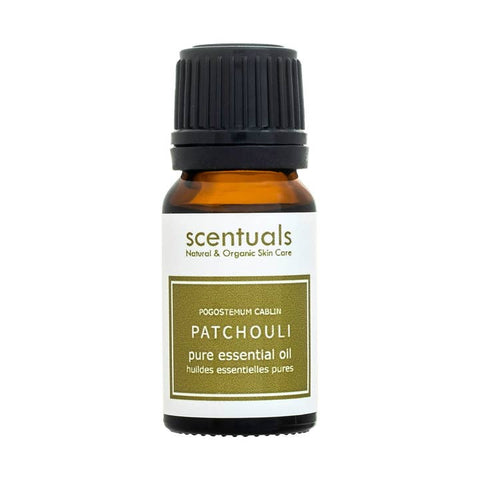 Scentuals Patchouli pure essential oil bottle on a white background
