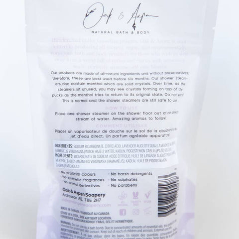 Back label of a product with text and branding on a white background