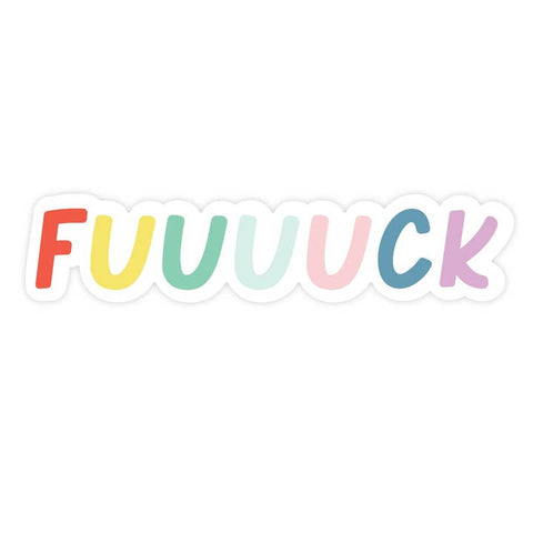 Colorful text 'FUUUUCK' on a white background