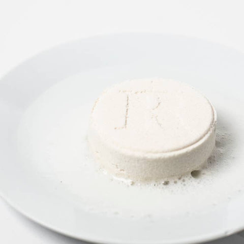 shower steaming activating on a plate in shower