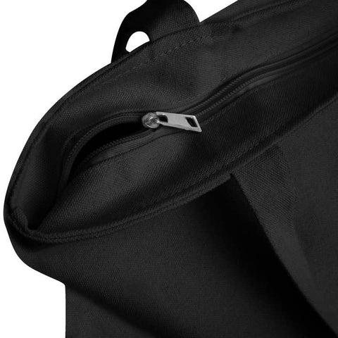 black canvas bag with zipper