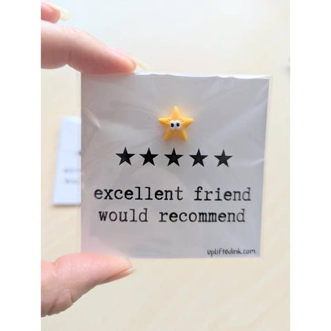 Excellent Friend friendship card with trinket Canada