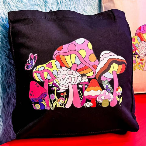 Rainbow Mushroom Tote Bag
