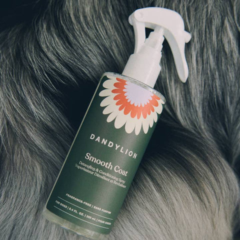 Dandylion Smooth Coat spray bottle on fur