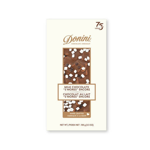 Donini milk chocolate smores bar packaging on a white background