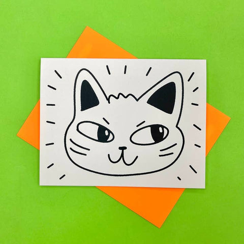 Nice Cat Face Greeting Card