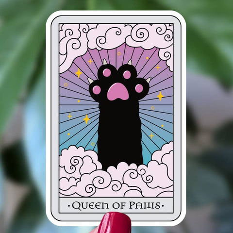 Queen of Paws Tarot Sticker