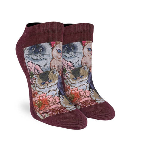 Floral cat novelty socks for women – Vancouver shop