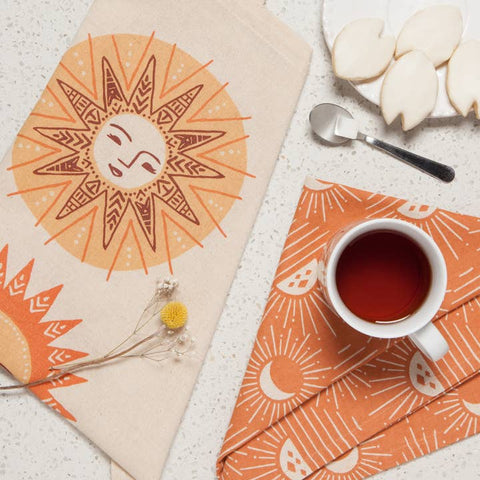 Soleil tea towel set Canadian design Danica Studio
