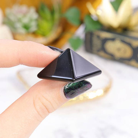 Black Obsidian Mini Pyramid