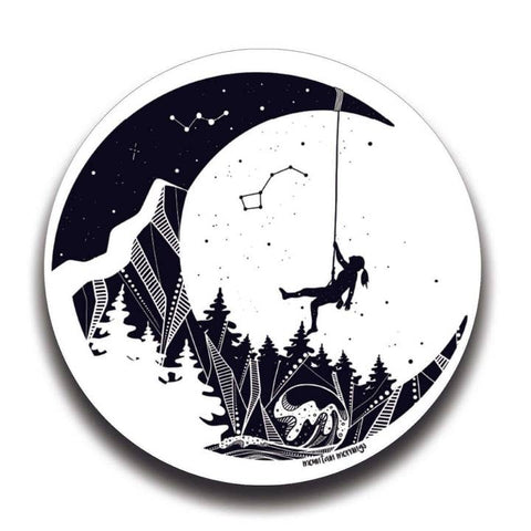 Moon and Climber Sticker