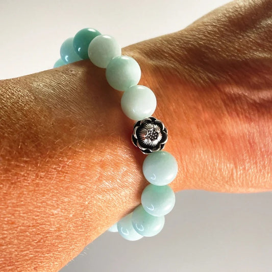 Amazonite Lotus Bracelet