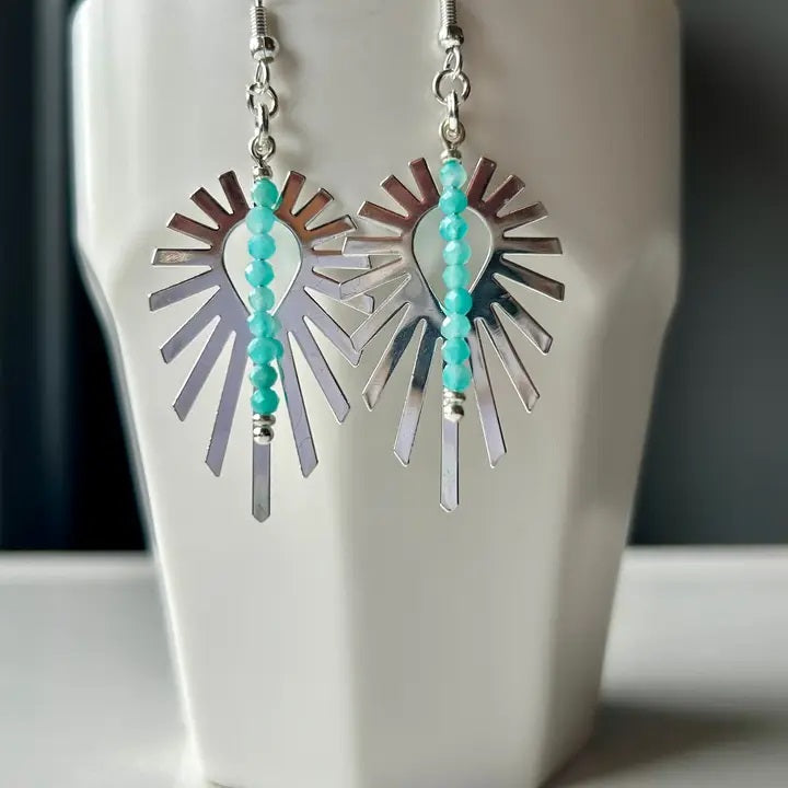 Amazonite Silver Plated Earrings