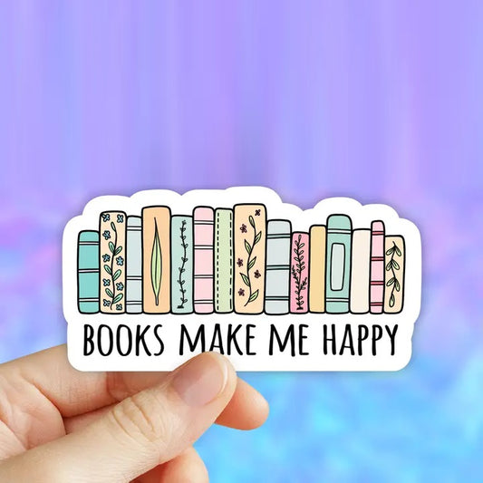 Books Make me Happy Sticker