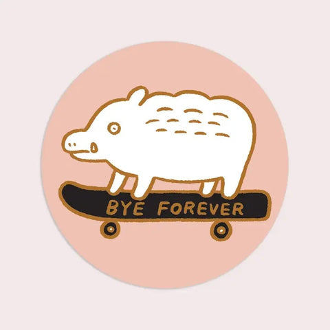 Bye Forever Boar Sticker