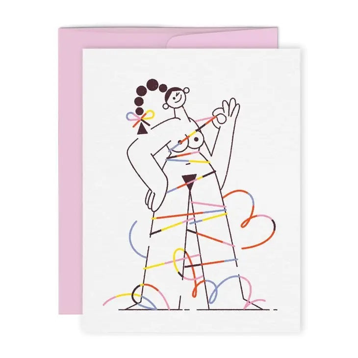 Paperole - Naked Rainbow Woman Card